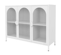 Meuble de rangement ML-Design métallique blanc 120x93x40 cm avec étagères et portes pieds réglables