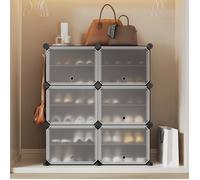 Meuble de rangement modulaire - LUNSY - 12 cubes spacieux - Résine écologique - Connecteurs robustes en ABS