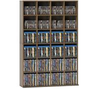 Meuble de rangement multimédia 456 CD/ 336 DVD - HOMCOM - bibliothèque en bois avec étagères réglables - 89 x 130,5 cm - marron