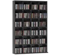 Meuble de rangement multimédia 456 CD/ 336 DVD - HOMCOM - bibliothèque en bois avec étagères réglables - 89 x 130,5 cm - noir