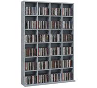 HomCom Meuble de rangement CD/DVD multimédia, 24 compartiments, 456 CD/336 DVD, Gris