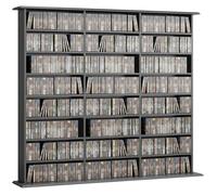 HOMCOM Rangements pour CD et DVD 145x24x126,3cm Noir