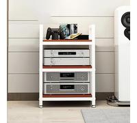 Meuble De Rangement Multimédia Réglable En Bois AV D'angle, Rack HiFi 4 Niveaux Avec Pieds Réglables, Étagère Audio Vidéo Pour Ampli, Console, Lecteur, Salon, Maison Et Studio(White red,70cm)