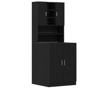 Meuble de rangement pour buanderie - vidaXL - Chêne noir - 70.5x71.5x181.5 cm - Bois d'ingénierie - Autonome