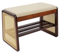 Meuble de rangement pour chaussures en bois massif - Banc d'entrée avec espace de rangement - Assise en polyuréthane - Capacité de charge : 25 kg - Dimensions : 60 x 35 x 40 cm - Convient pour l'entré