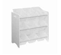 Meuble de rangement pour enfant avec 9 casiers. blanc - Tobias - MDF décor bois naturel. 64x29.5x60cm