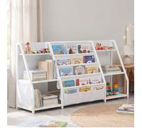 Meuble de Rangement pour Enfant Bibliothèque et Étagère à Jouets 148 x 30 x 75 cm Blanc