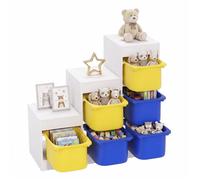 Meuble de rangement pour jouets des enfants - AIYAPLAY - 6 bacs amovibles - 3 niveaux de rangement - 96 x 38,5 x 90 cm - multicolore