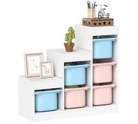 Meuble de rangement pour jouets des enfants - AIYAPLAY - avec 6 bacs amovibles - 3 niveaux de rangement - 96x38,5x90cm - multicolore