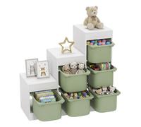 Meuble de rangement pour jouets des enfants - AIYAPLAY - avec 6 bacs amovibles - 3 niveaux de rangement - 96 x 38,5 x 90 - vert