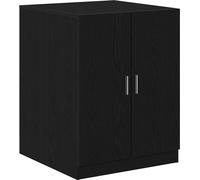 Meuble de rangement pour lave-linge, bois d'ingénierie, 2 portes à charnières, Chêne noir, 70,5 x 71,5 x 91,5 cm (L x l x H)