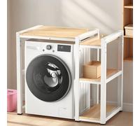 Meuble de Rangement pour Machine à Laver à Tambour, meuble machine laver et seche linge, avec pieds antidérapants et silencieux, pour salle de bain, buanderie ou balcon(White)