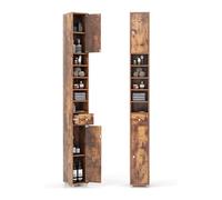 Meuble de Rangement Salle de Bain, Armoire de Toilette, 20 x 20 x 180 cm, Marron