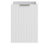 Meuble de rangement salle de bain NOXERA – Avec panier à linge – Blanc mat – 40 cm – À suspendre