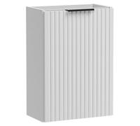 Meuble de rangement salle de bain NOXERA – Avec panier à linge – Coloris blanc mat – 40 cm – À suspendre