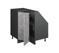 Meuble de rangement sous pente Armoire d'angle Rion 75.6x81.6cm avec 1 porte Béton Vicco 58605