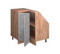 Meuble de rangement sous pente Armoire d'angle Rion 75.6x81.6cm avec 1 porte Béton Vicco 58618