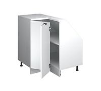 Meuble de rangement sous pente Armoire d'angle Rion, 75.6x81.6cm avec 1 porte, Blanc cannelé, Vicco 59721