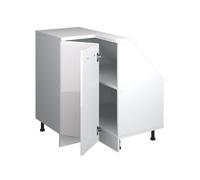 Meuble de rangement sous pente Armoire d'angle Rion, 75.6x81.6cm avec 1 porte, Blanc Haute brillance, Vicco 58639