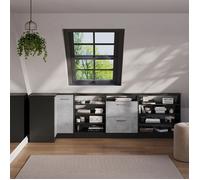 Meuble de rangement sous pente Rion 60x81.6cm avec 4 compartiments Anthracite Vicco 58508