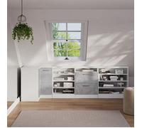 Meuble de rangement sous pente Rion, 60x81.6cm avec 4 compartiments, Blanc, Vicco 58506