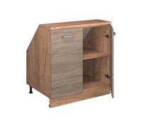 Meuble de rangement sous pente Rion, 80x81.6cm 2 portes, 60 cm de profondeur, Sonoma/Chêne de force doré, Vicco 60432