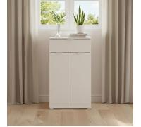 Meuble de rangement - THE WHITE STONE - 60x105x38 cm - Blanc mat - 2 portes + tiroir - Étagères réglables