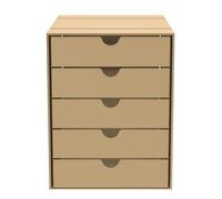 Meuble de rangement USM Haller Inos K1 C4 à 5 tiroirs, fermé, idéal pour bureau à domicile, beige - USM HALLER QS K1 BEIGE
