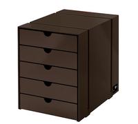 Meuble de rangement USM Haller Inos K1 C4 à 5 tiroirs, fermé, idéal pour bureau à domicile, marron - USM HALLER QS K1