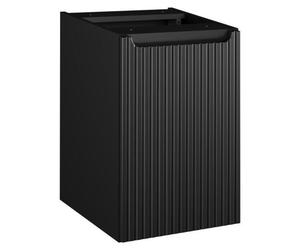 Meuble de rangement VANO – Panier à linge intégré – Noir mat – L40 × P39 × H57 cm – À suspendre
