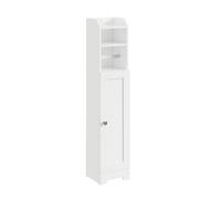 Meuble de rangement WC - SOBUY - Blanc - 3 niveaux ouverts - 20×18×95 cm - MDF - Peinture à l'eau - Poignée argentée