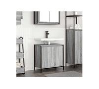 vidaXL Meuble de Salle de Bain avec lavabo 60x34,5x60 cm, Meuble Vasque de Toilette, Meuble sous Vasque, Meuble de Sol de Salle de Bain