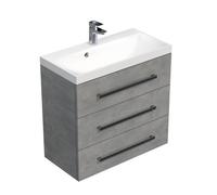 Meuble de salle de bain avec lavabo Naturel Cube Way 80x76,5x40 cm béton (CUBE2803BE)