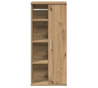 Meuble de salle de bain avec porte-rouleau - WIENS - Chêne artisanal - 39x22x90 cm - Grand espace de rangement