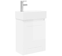 Meuble de salle de bain avec robinet Blanc brillant