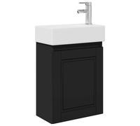 Meuble de salle de bain avec robinet Noir 45,5 x 22,5 x 84 cm