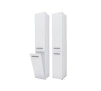 Meuble de salle de bain Bagnoli SLIM IV blanc mat - meuble bas, colonne de salle de bain, étagère, L : 30 cm, H : 174 cm, l : 30 cm