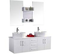 Meuble de Salle de Bain blanc 150 cm Lavabo inclus - Hallie