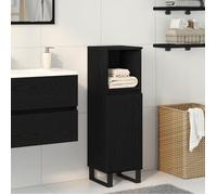 Meuble de salle de bain - Chêne noir - 30x30x100 cm - Bois d'ingénierie - Finition mate