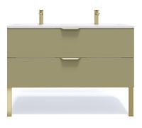 Meuble de salle de bain double vasque 120cm 2 tiroirs Vert - Venice
