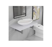 Meuble de salle de bain en deux pièces Céramique Blanc