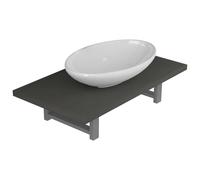 Meuble de salle de bain en deux pièces Céramique Gris