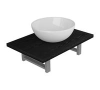 Meuble de salle de bain en deux pièces Céramique Noir