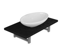 Meuble de salle de bain en deux pièces Céramique Noir