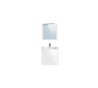 Meuble de salle de bain en melamine coloris blanc brillant - Longueur 60 x profondeur 45 x Hauteur 85 cm --