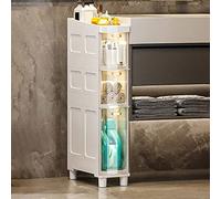 Meuble de salle de bain étroit et fin avec 3/4/5 niveaux - Robuste - Tiroirs et roulettes en plastique - Rangement idéal pour les petits espaces et les espaces