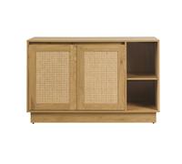 Meuble de salle de bain finition bois clair chêne et cannage rotin L120 cm ALICANTE
