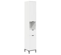 Meuble de salle de bain haut - vidaXL - Blanc - 31,5 x 33 x 190 cm - Bois d'ingénierie - 1 tiroir - 2 portes