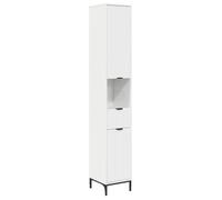 Meuble de salle de bain haut - vidaXL - Blanc brillant - 31.5x33x190 cm - Bois d'ingénierie - 1 tiroir - 2 portes