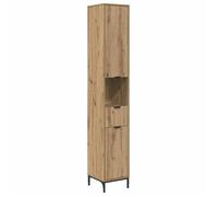 vidaXL Cabinet de Salle de Bain Chêne Artisanal 31,5 x 33 x 190 cm, Rangement de Salle de Bain Moderne, Meuble Pratique, Organisateur de Serviettes élégant, Bois Design